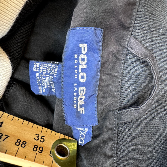 Polo Golf Ralph Lauren Windbreaker Mens XXL Black Pullover w/ Flaws - Picture 6 of 10